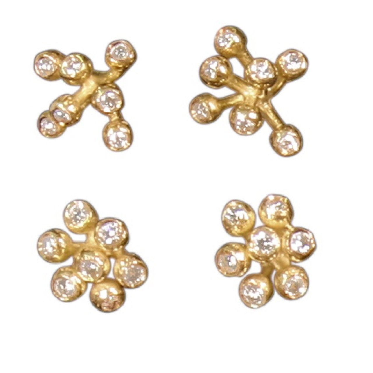 Fireworks-7 Earrings, 14K Gold with Diamonds: Celebrate Life!!!-11