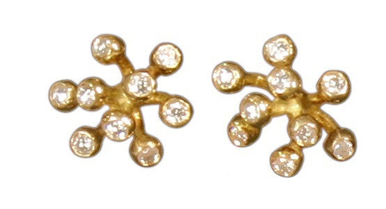 Fireworks-9 earrings-14K gold with diamonds-2