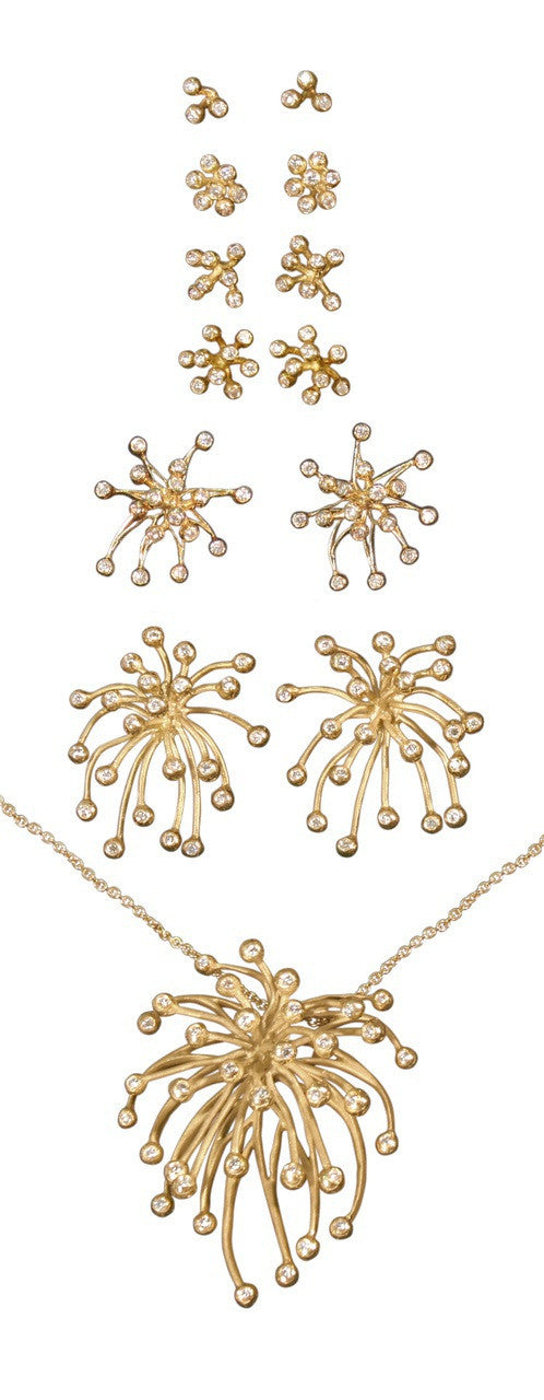 Fireworks-9 Earrings-18K Gold with Diamonds: Celebrate Life Inspirational Jewelry-9