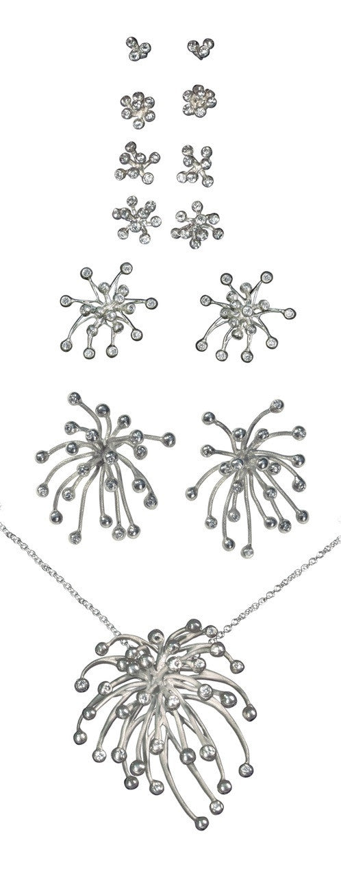 Fireworks-7 Earrings, 14K Gold with Diamonds: Celebrate Life!!!-7