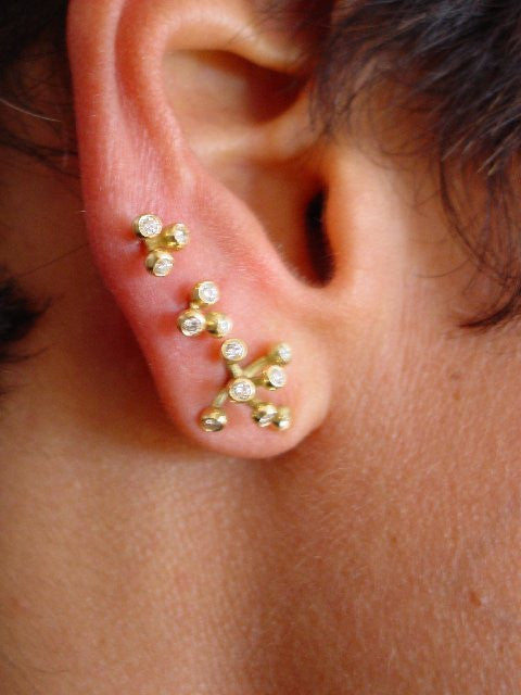 Fireworks-9 Earrings-18K Gold with Diamonds: Celebrate Life Inspirational Jewelry-13