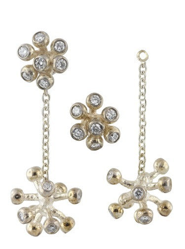 Fireworks-7 Earrings, 14K Gold with Diamonds: Celebrate Life!!!-4