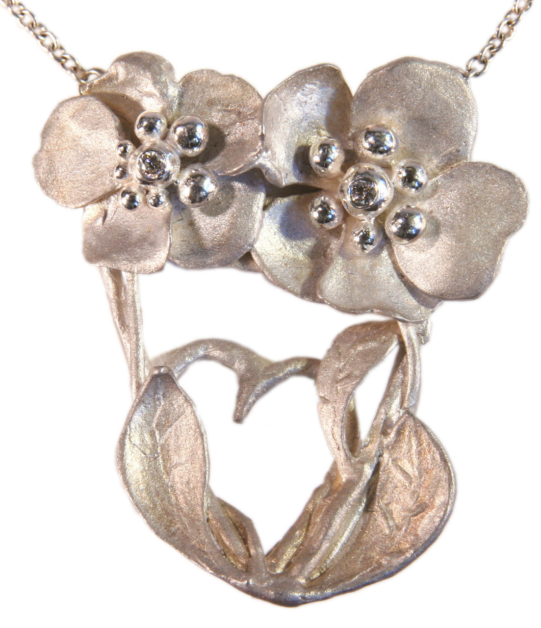 Dancing Couple Heart Necklace: Love is Everywhere. Diamonds in 18K Gold in Sterling Silver Heart-11