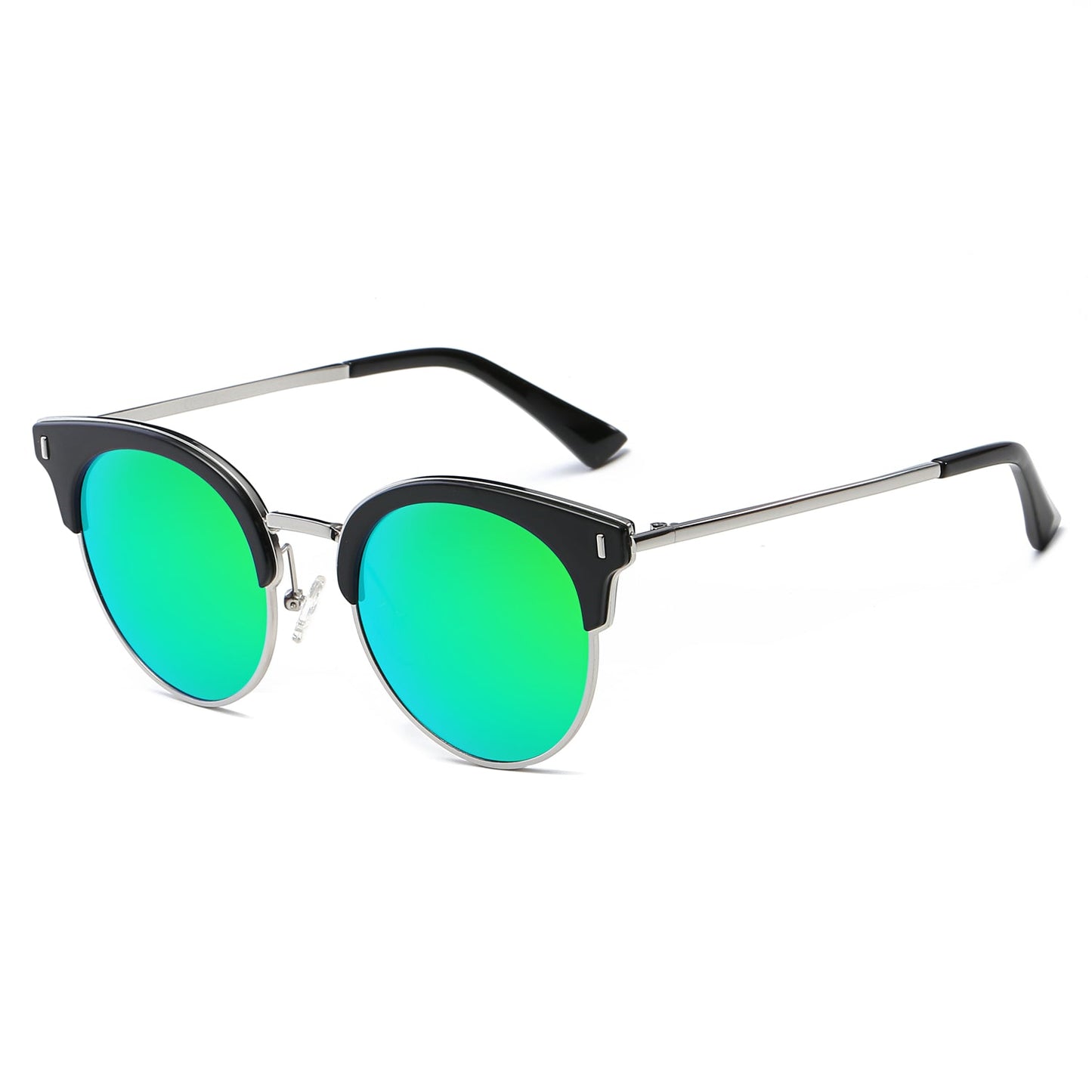 Biloxi -  Women Half Frame Round Cat Eye Polarized Sunglasses-5