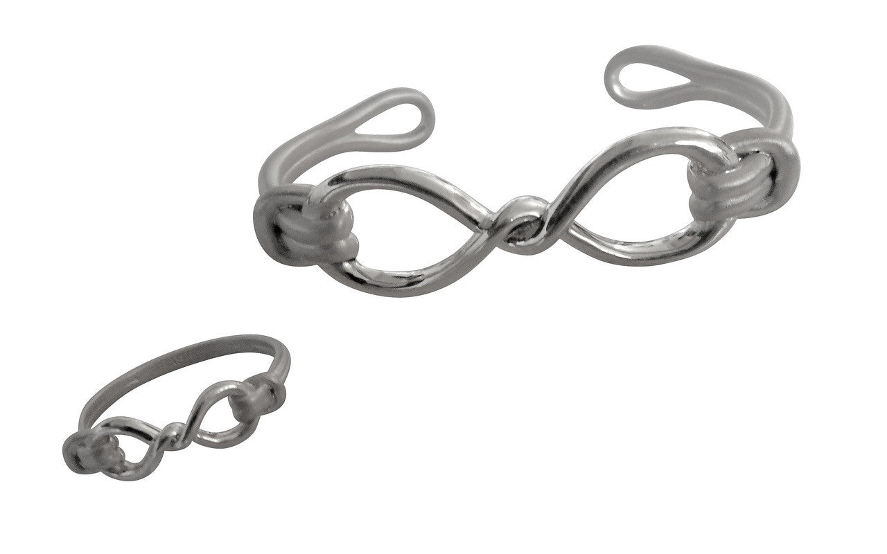 Infinity Knot Cuff Bracelet- Sterling Silver with 18K Gold or Rhodium plate-6