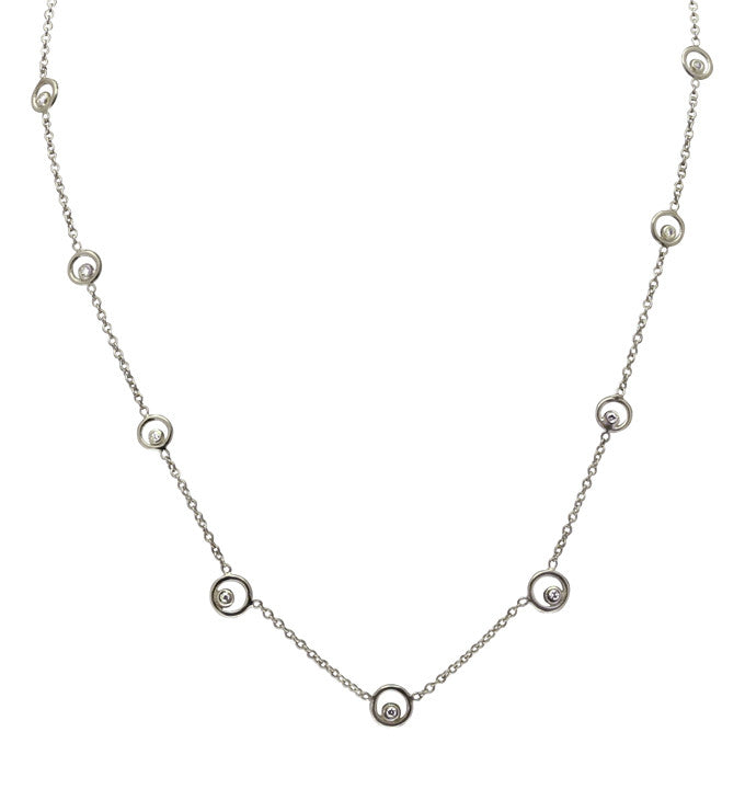 Karma Chain- Sterling Silver with Ripples of Diamonds-1