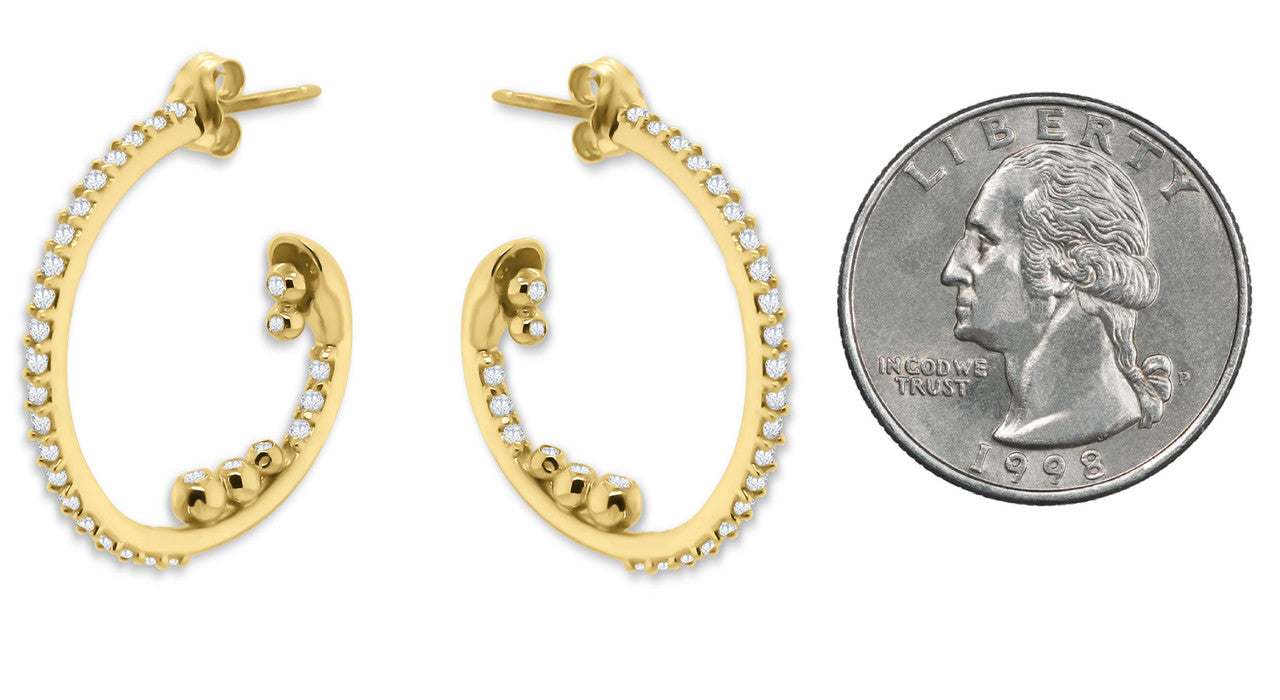 Abundance Hoop Earrings-14k Gold with Diamonds in an Abundant Overflow-1