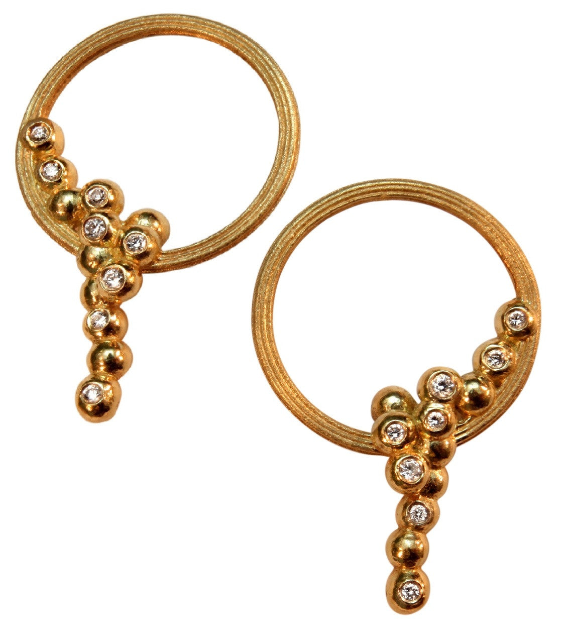 Karma Sideways Hoop Earrings- Sterling Silver with diamonds-8