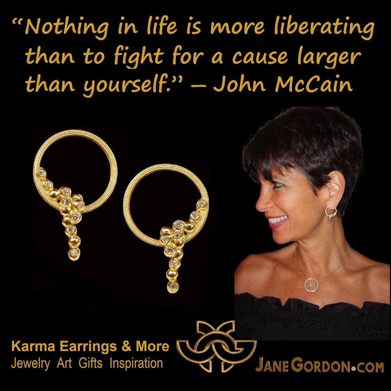 Karma Sideways Hoop Earrings- Sterling Silver with diamonds-4