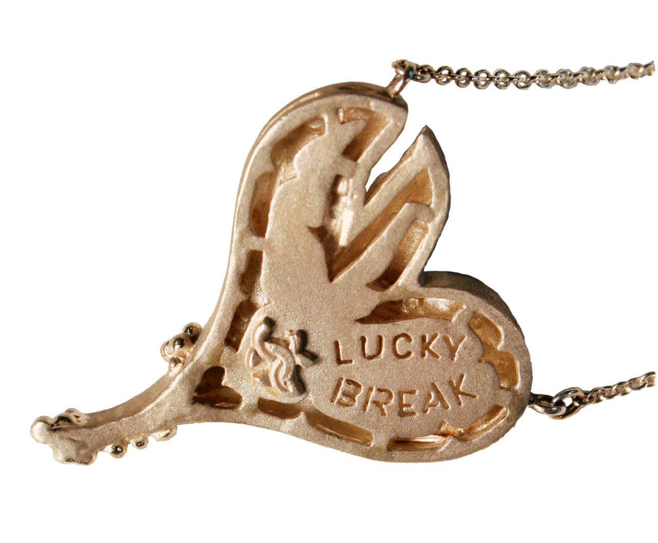 Hearts-Lucky Break Necklace-Large-14K Gold with Overflowing diamonds-5