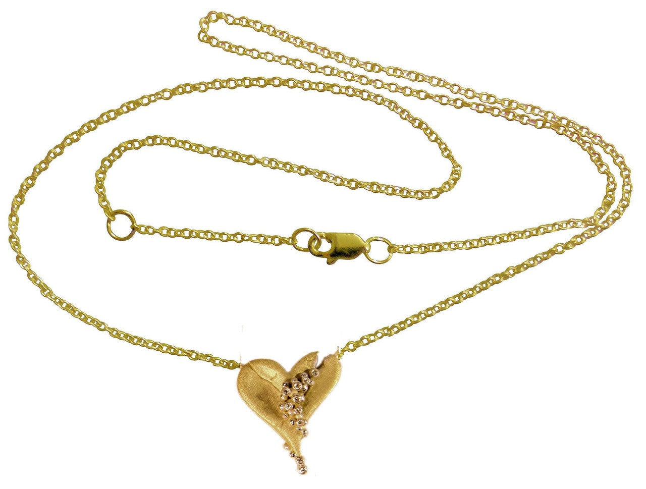 Hearts-Lucky Break Necklace-Small-18K Gold with Diamonds-11