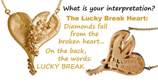 Hearts-Lucky Break Necklace-Medium-14K Gold with Diamonds