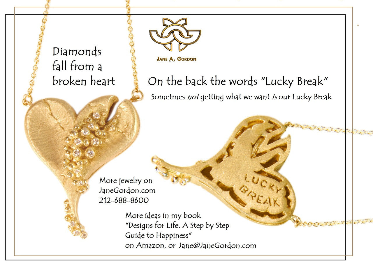 Hearts-Lucky Break Necklace-Medium-14K Gold with Diamonds