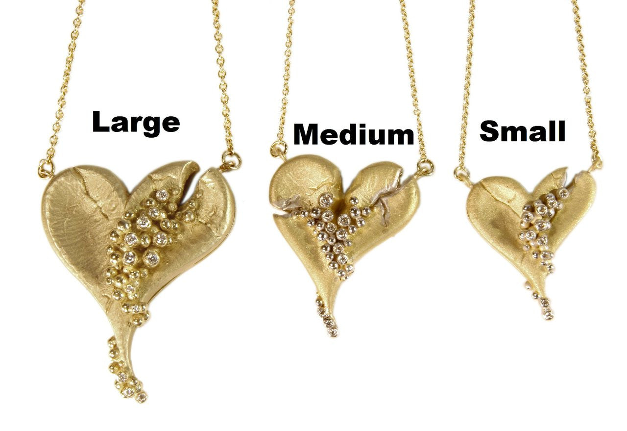 Hearts-Lucky Break Necklace-Medium-14K Gold with Diamonds