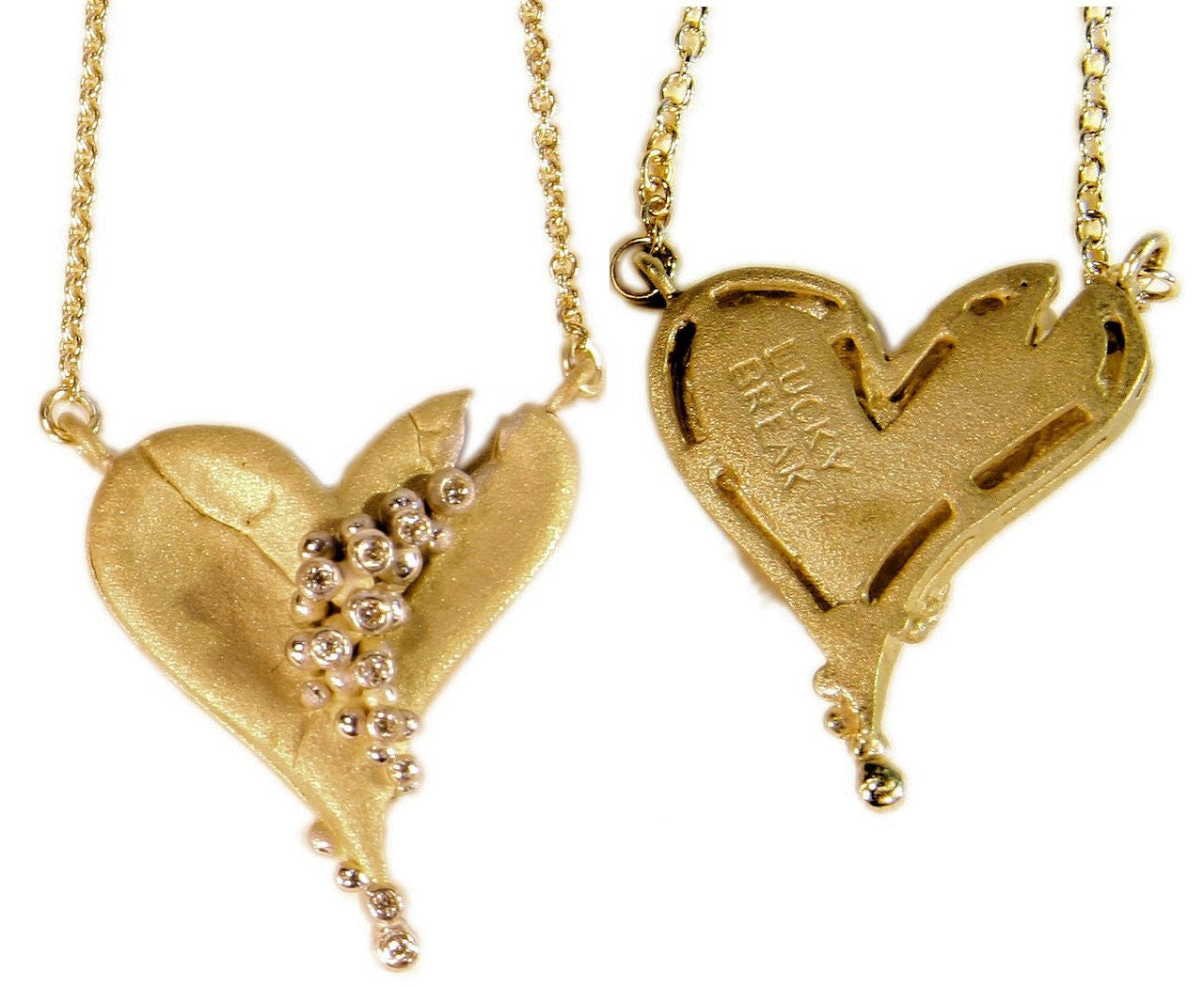 Hearts-Lucky Break Necklace-Small-18K Gold with Diamonds-6