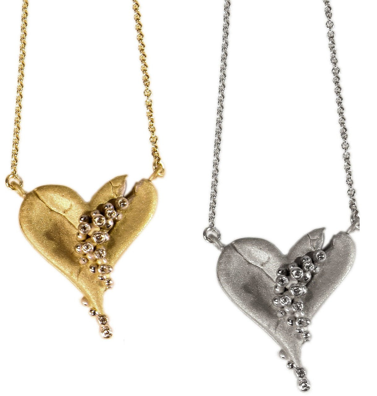 Hearts-Lucky Break Necklace-Small-18K Gold with Diamonds-7