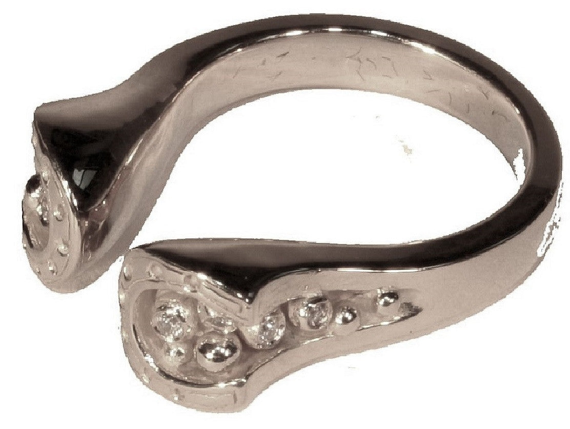 Equestrian "Lucky You" Horseshoe Ring-14K Gold with Diamonds. Smaller Version-10