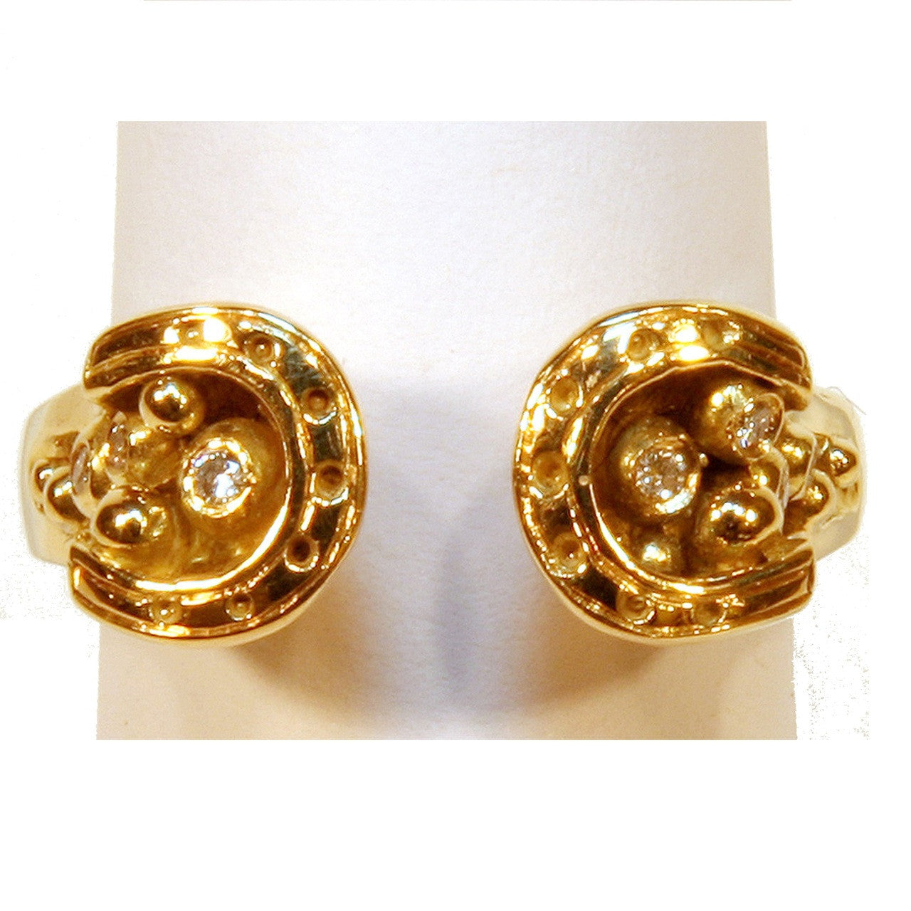 Equestrian "Lucky You" Horseshoe Ring-14K Gold with Diamonds. Smaller Version-16