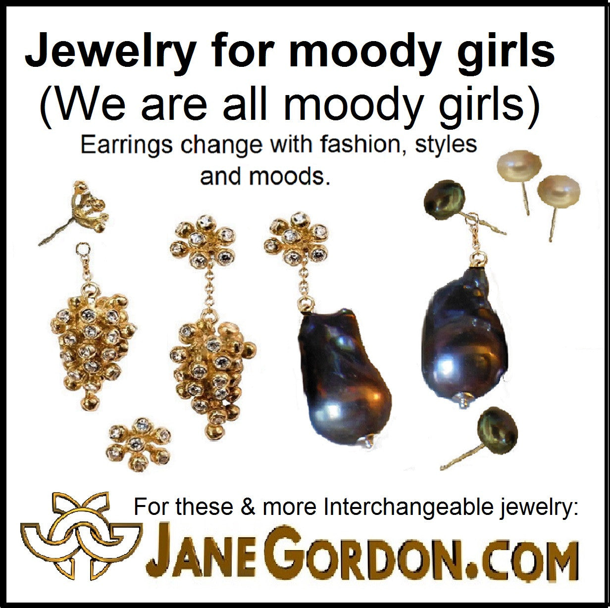 Jumbo White Baroque Chinese Freshwater Pearl Earrings-One of a kind-010-4