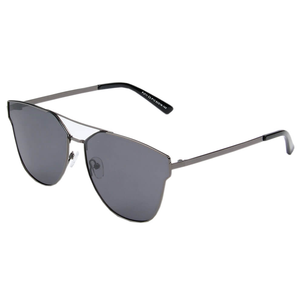 MULA | Women Polarized Horn Rim Round Eye Sunglasses