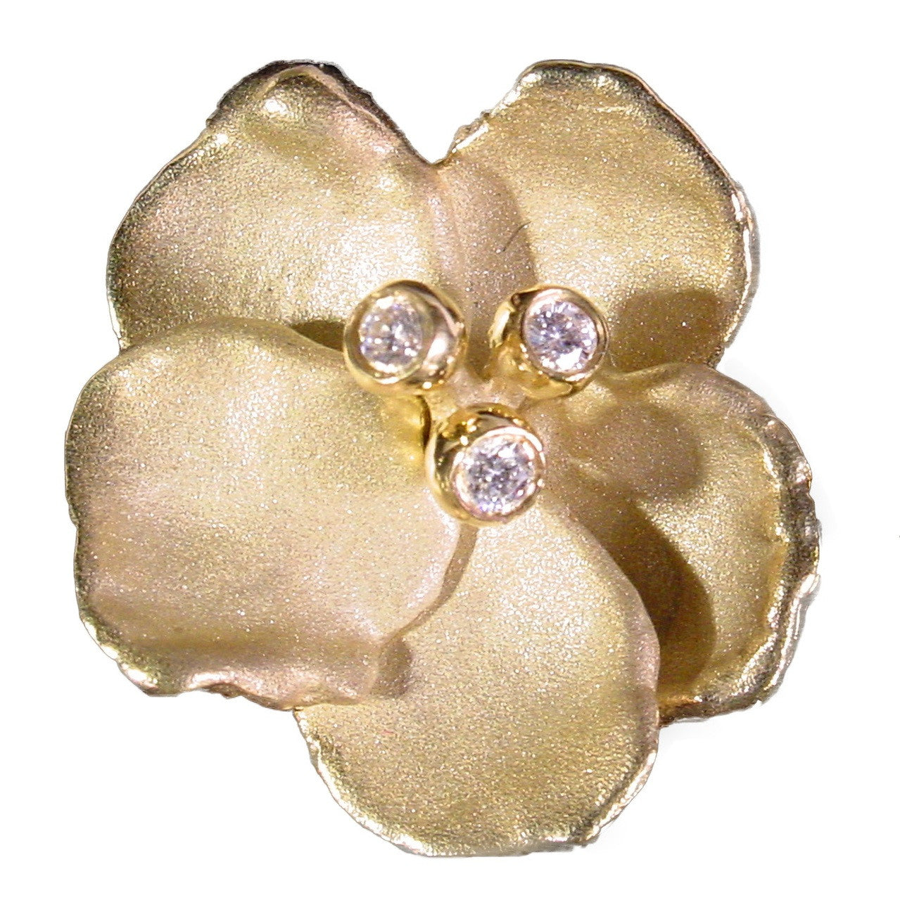 Metal Petals- Pansy Bracelet on pearls-18K  Gold & Diamonds-4
