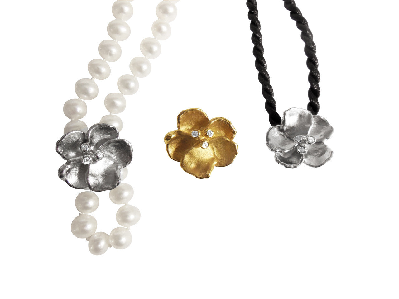 Metal Petals- Pansy Pearl Enhancer-18K Gold & Diamonds-2