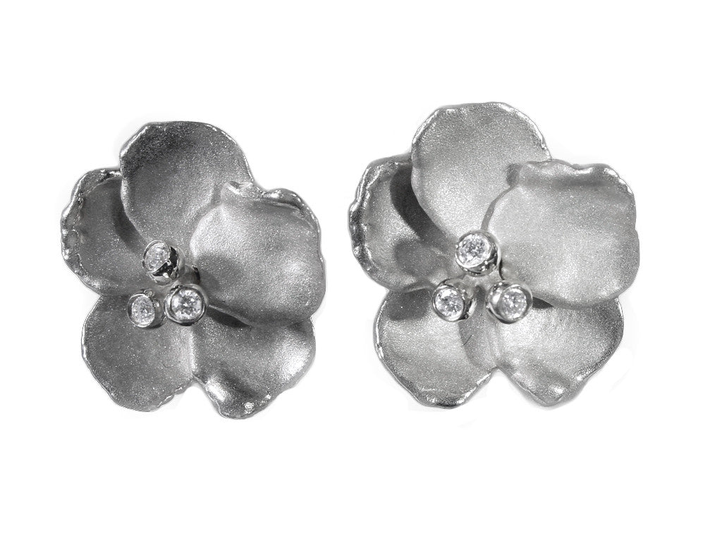 Metal Petals- Pansy earring-Large-14k Gold-9