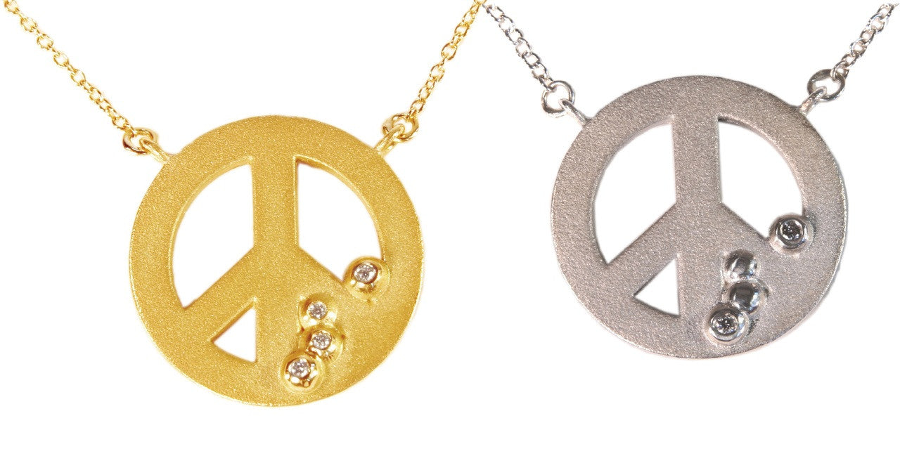 Peace and Lots of It. 18K Gold & Abundance Overflow of Diamonds