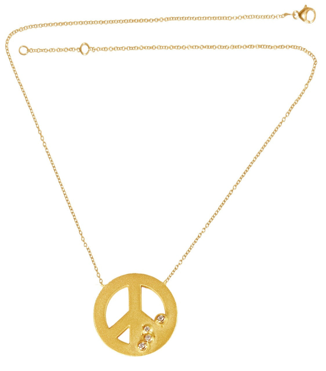 Peace and Lots of It. 18K Gold & Abundance Overflow of Diamonds