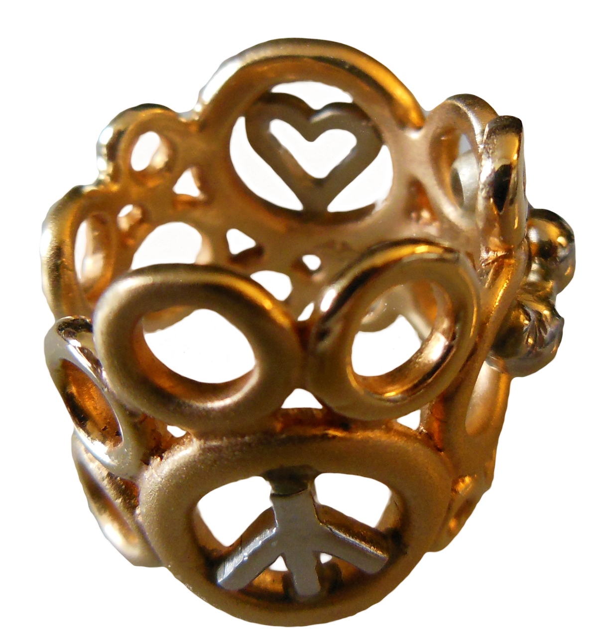 Peace, Love and Abundance Ring (Narrow) Diamonds in 18K Gold & Sterling Silver-12