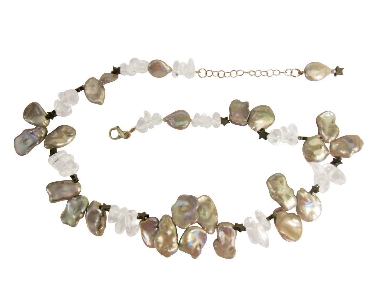 Metal Petals- Pansy Bracelet on pearls-18K  Gold & Diamonds-6
