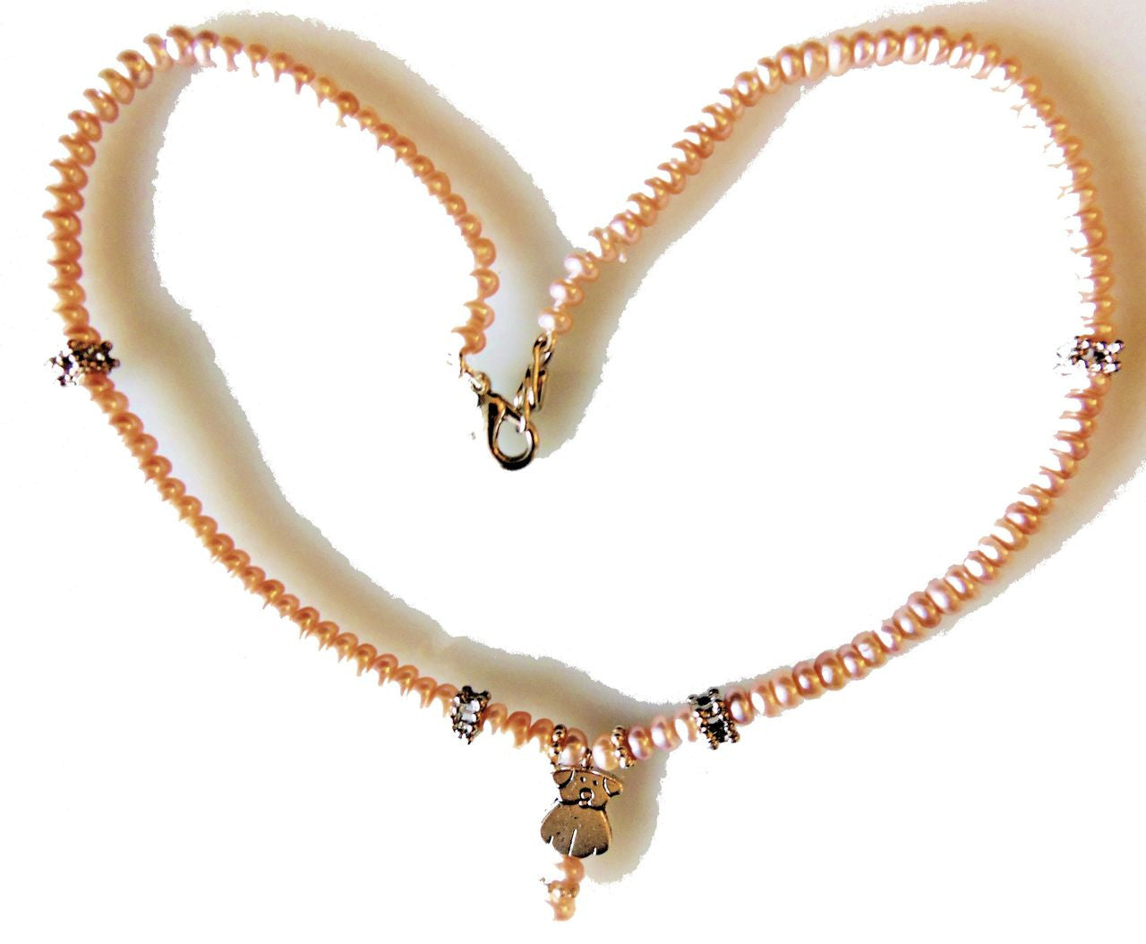 Pearls for Little Girls- Puppy Pendant on Freshwater Pearls from China-8