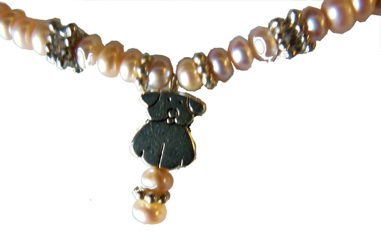 Pearls for Little Girls- Puppy Pendant on Freshwater Pearls from China-10