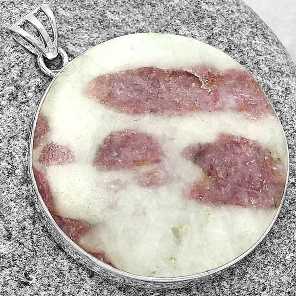Natural Pink Tourmaline in Quartz Pendant P-1001 SDP128329