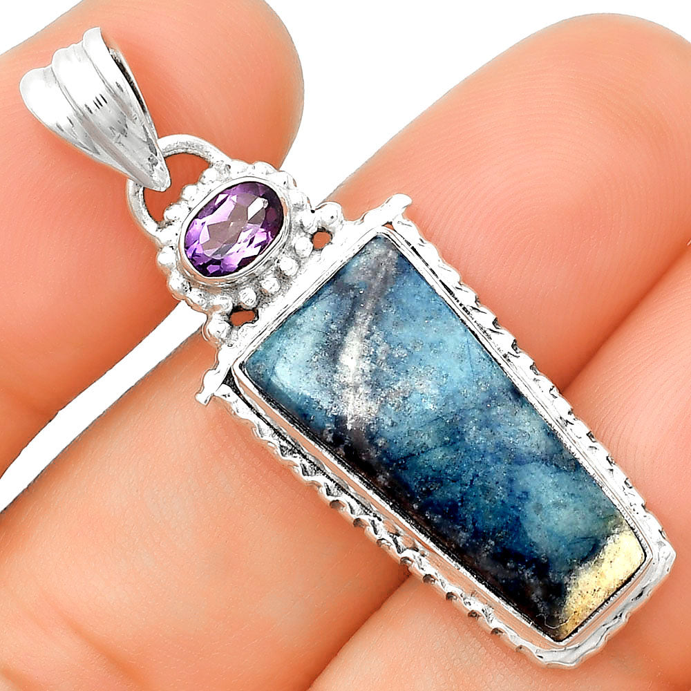 Blue Scheelite - Turkey & Amethyst Pendant P-1452 SDP133672