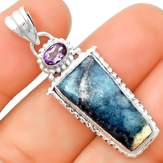 Blue Scheelite - Turkey & Amethyst Pendant P-1452 SDP133672