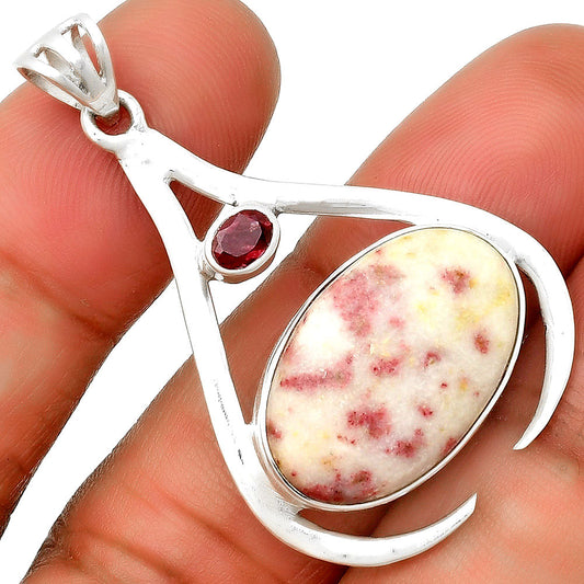 Natural Cinnabar & Garnet Pendant P-1057 SDP134010