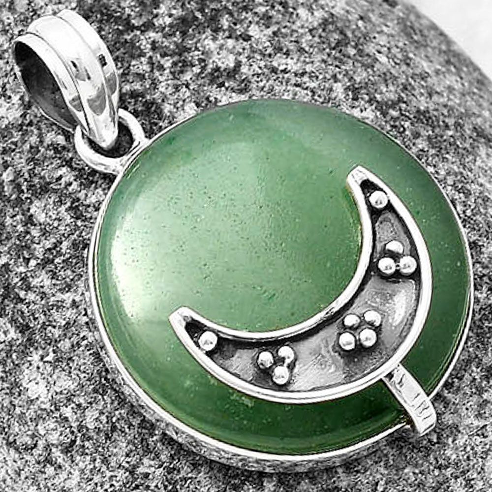 Crescent Moon - Green Aventurine Pendant P-1719 SDP140946