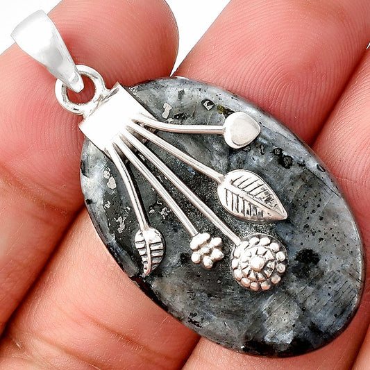 Larvikite Stone - Black Moonstone Pendant P-1647 SDP141305