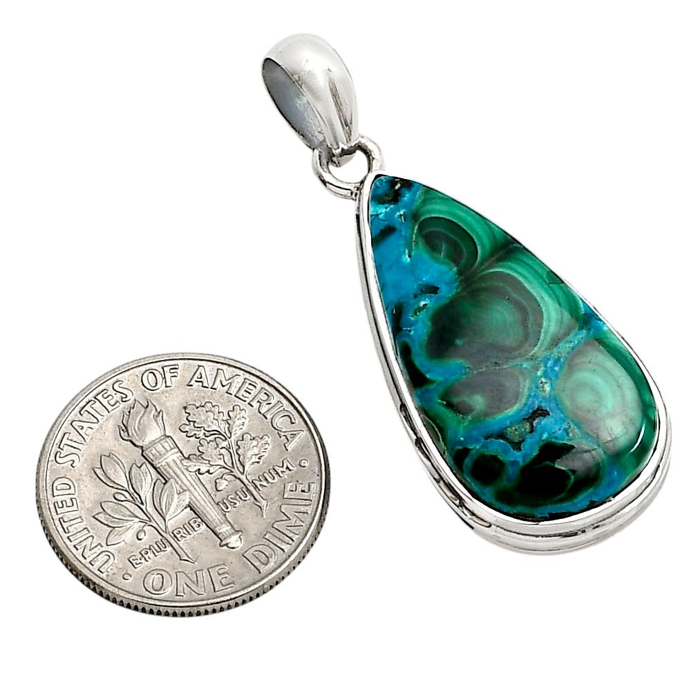 Azurite In Malachite Pendant P-1124 SDP158557