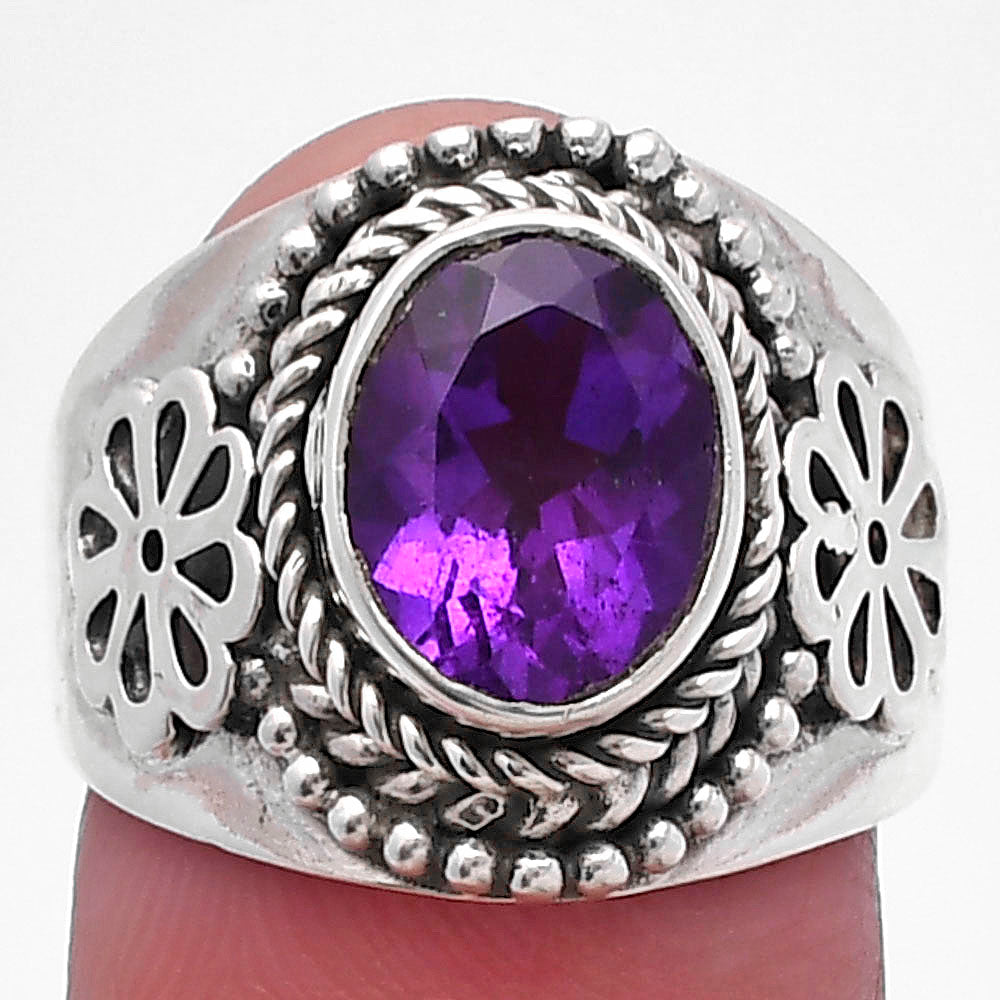 Natural African Amethyst Ring size-7.5 R-1541 SDR224592