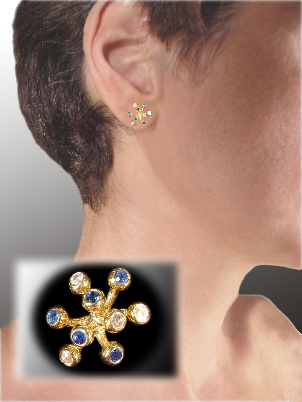 Fireworks-9 earrings-14K gold with diamonds-9