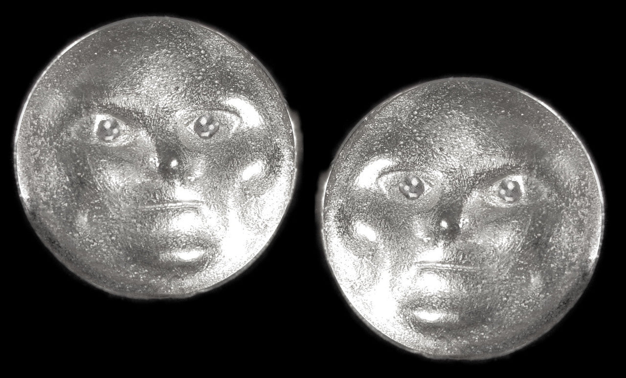 Someone to Watch Over Me-Face Earrings Diamond Eyes-14K Gold-Nickle size-19