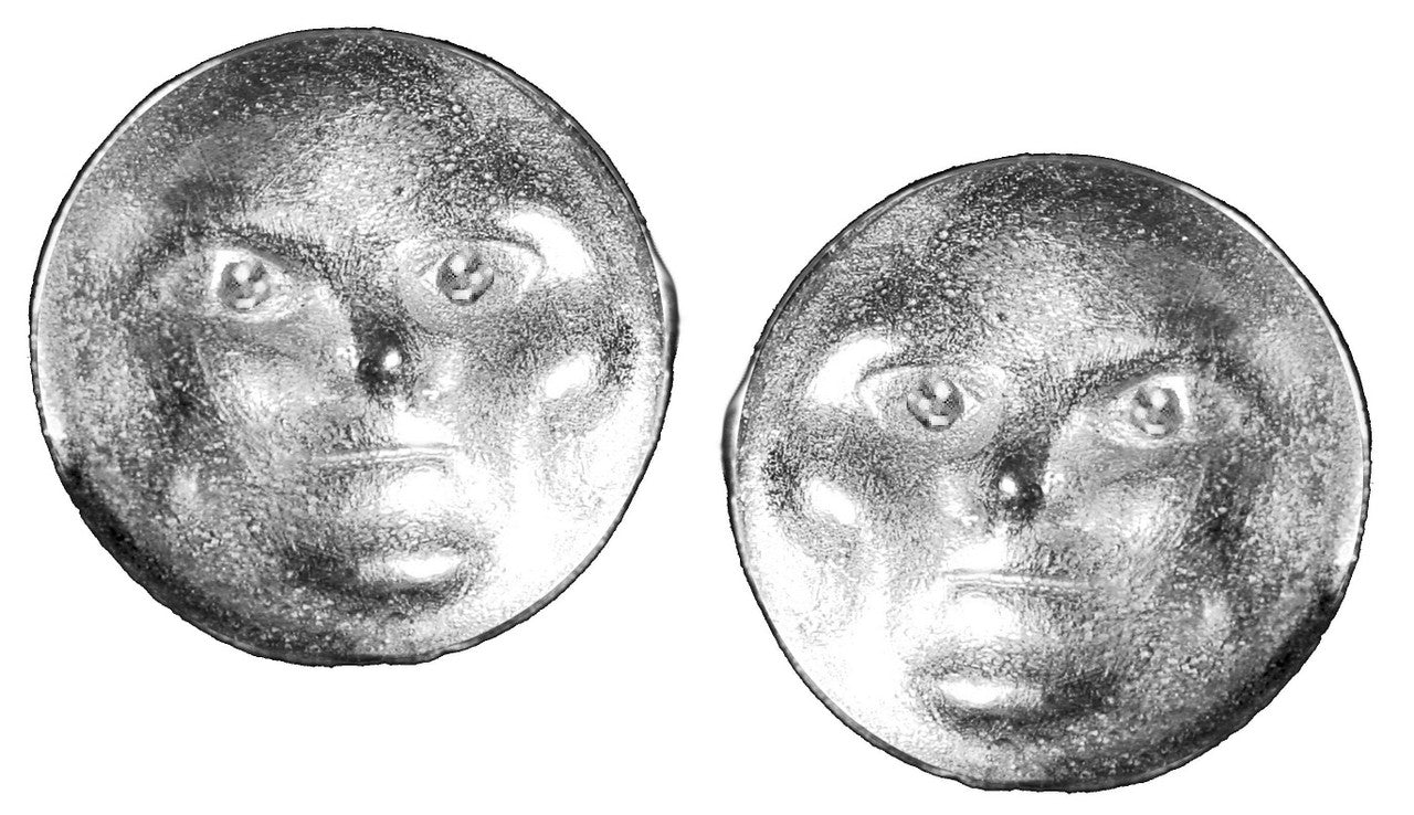 Someone to Watch Over Me-Face Earrings Diamond Eyes-14K Gold-Nickle size-7