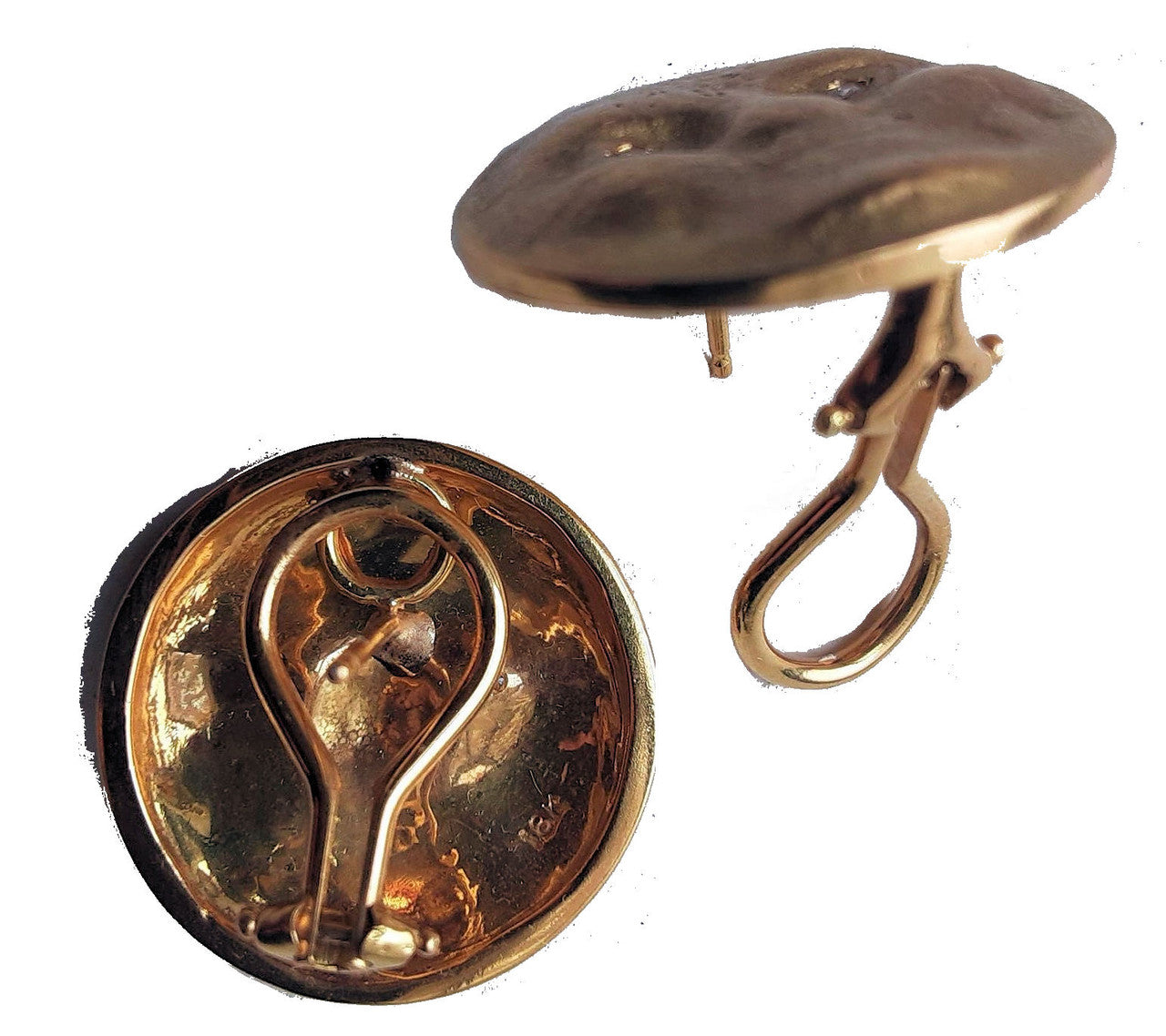 Someone to Watch Over Me-Face Earrings Diamond Eyes-14K Gold-Nickle size-2