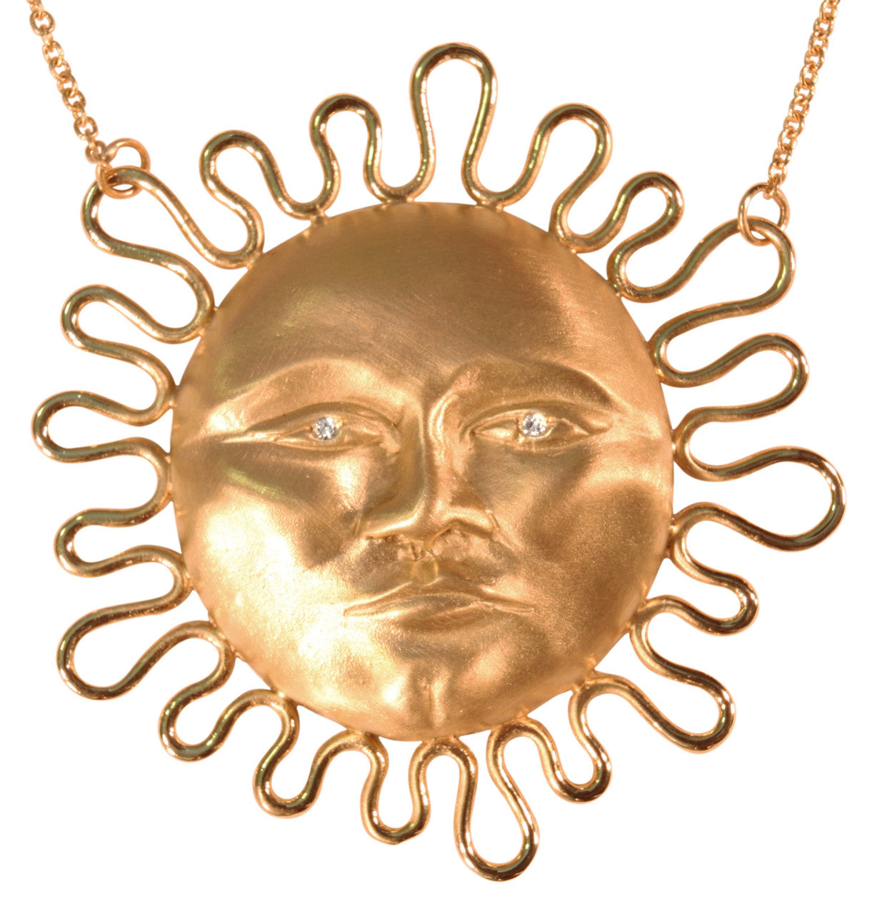 Someone to Watch Over Me-Face Earrings Diamond Eyes-14K Gold-Nickle size-16
