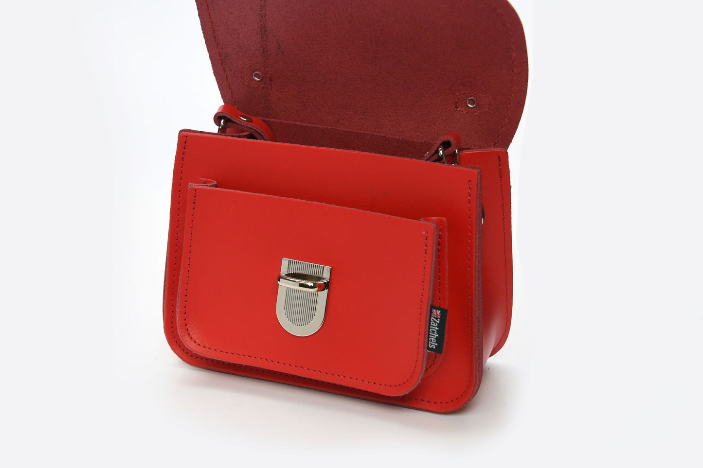 Luna Handmade Leather Bag - Pillarbox Red
