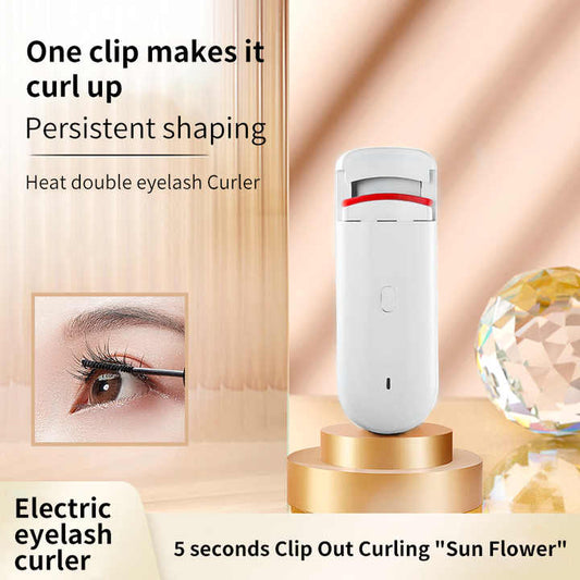 NNEDSZ White Electric Heated Eyelash Curler, Portable Rechargeable Lash Curler, Long-Lasting Eyelash Curling Tool