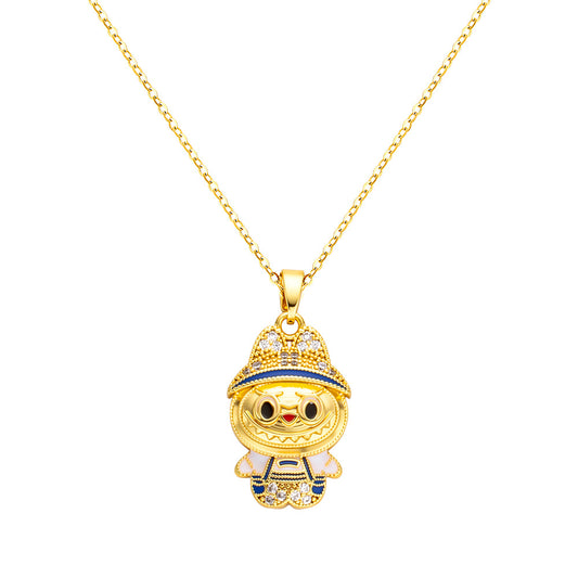 bts x Labubu Bejeweled Pendant Necklace