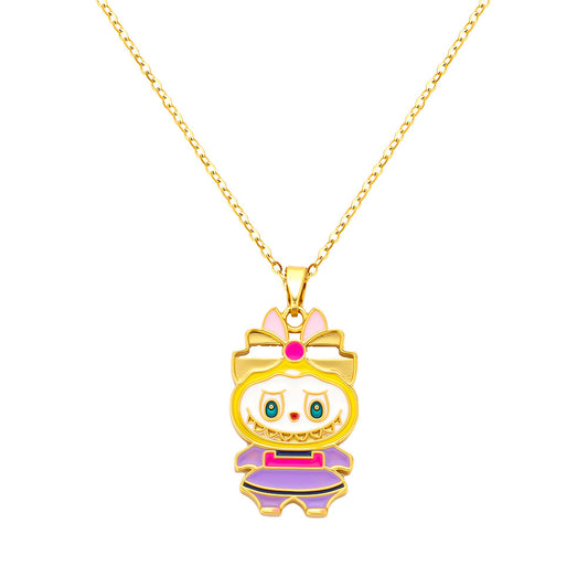 bts x Labubu Lavender Daydream Gold Necklace